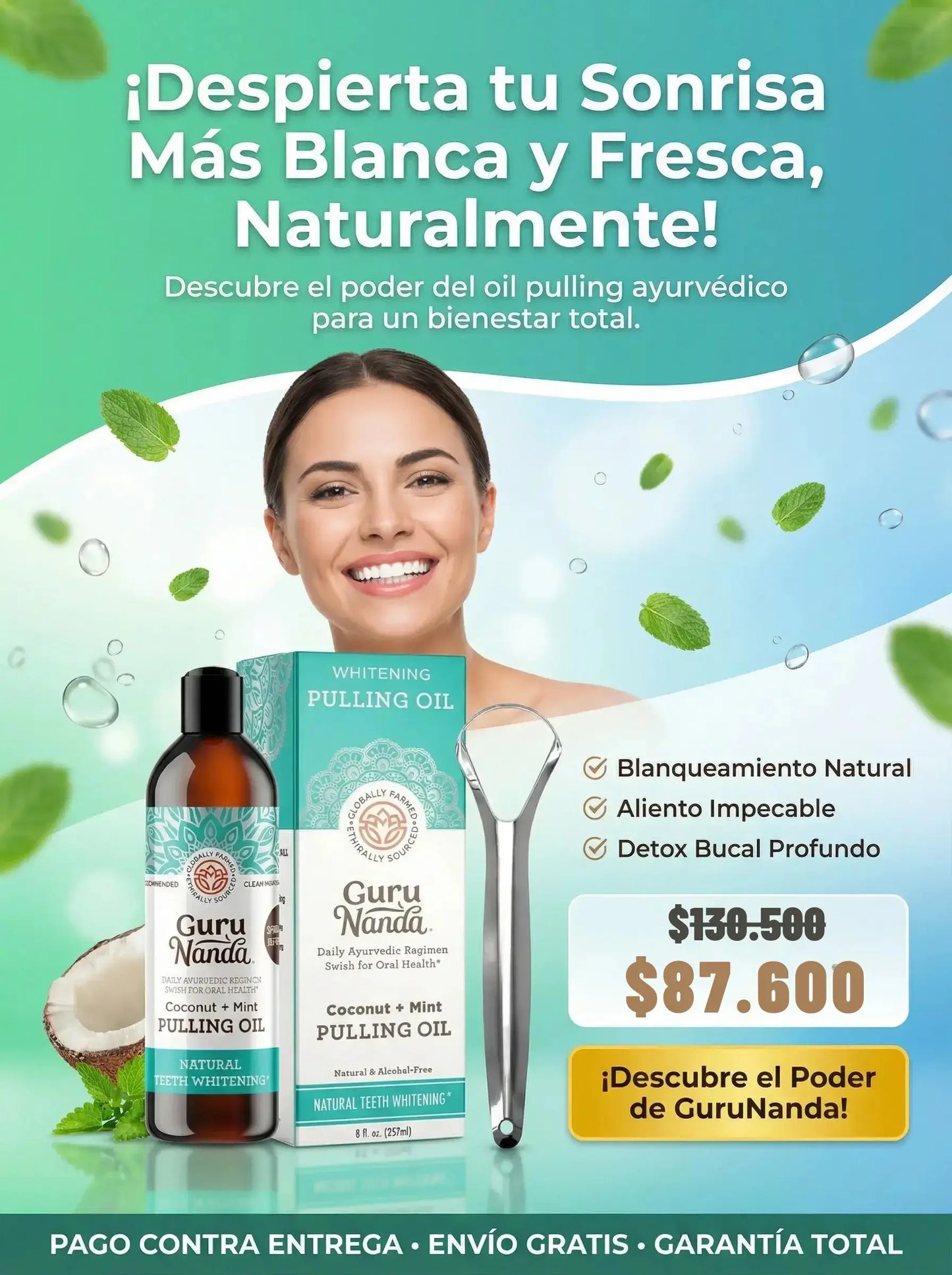 GURUNANDA ENJUAGUE BUCAL + RASPADOR DE LENGUA GRATIS